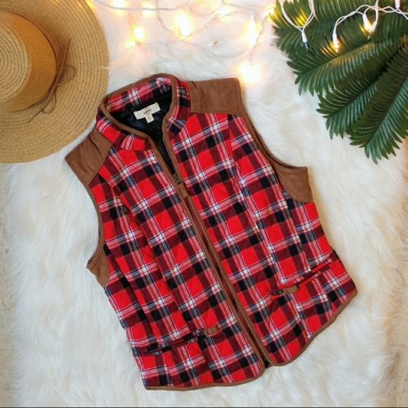 Anthropologie Jackets & Blazers - ❤ Gorgeous plaid vest with faux suede!❤😍